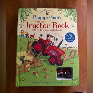 ⭐️2/$12 Poppy and Sam’s Wind-Up Tractor Book 5-6y interactive vehicle farm
